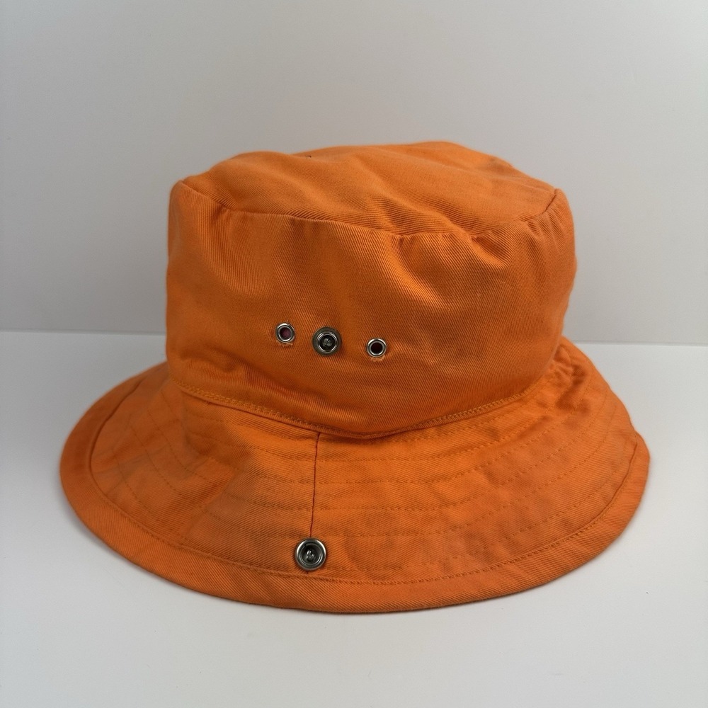 Vintage J Crew Orange Snap Bucket Hat Size M USA 90s Union‎ Made Boonie